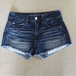 American Eagle Hi Rise Festival Dark Wash Jean Shorts - Size 6
